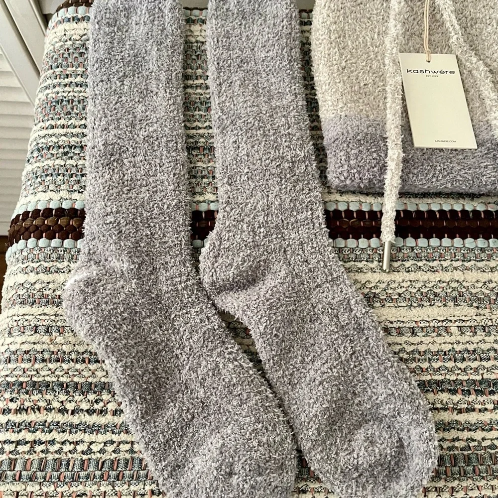 Kashwere Montecito Socks Set With Drawstring Pouch Heathered Kash-Lounge New - Picture 2 of 4